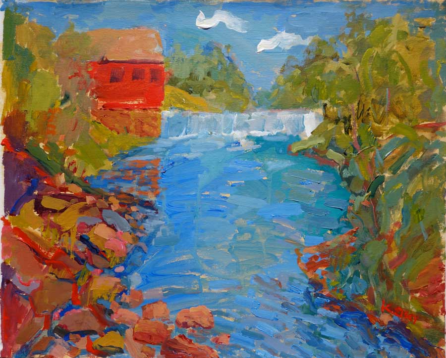 900x724 Kathleen Elsey Painting Workshops Cuyahoga River - Falls River Painting
