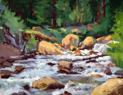 504x390 Andrea Gabel - Falls River Painting
