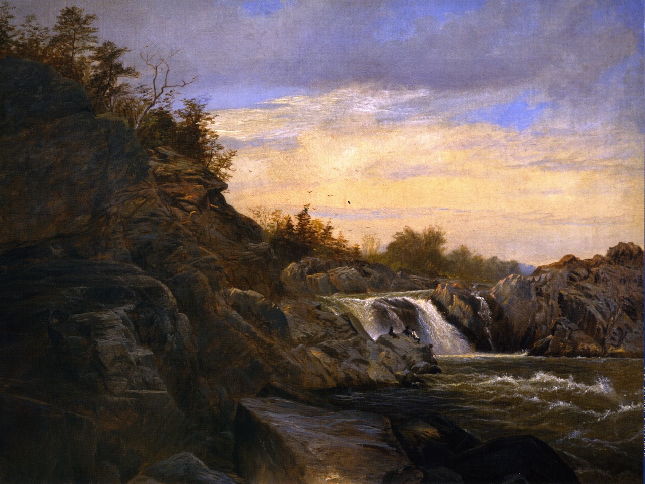 1280x961 The Great Falls Of The Potomac River Painting Gilbert Munger Oil - Falls River Painting