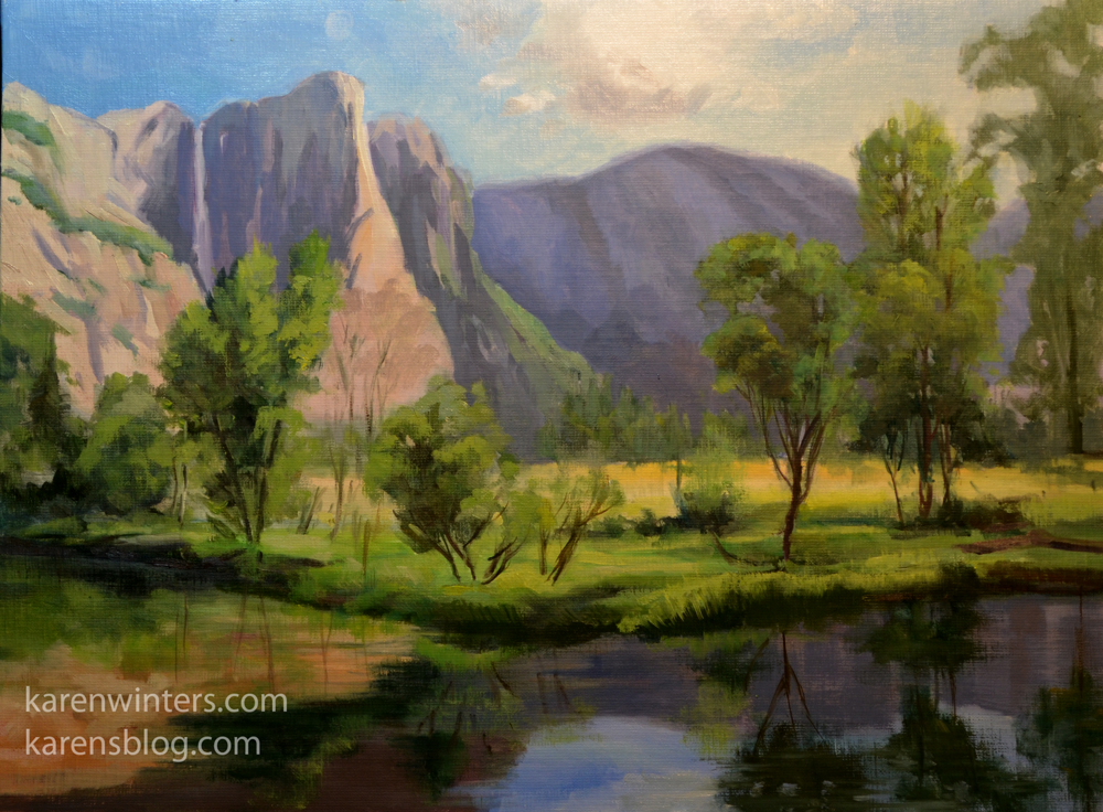 1000x736 Yosemite Paintings Fine Art - Falls River Painting