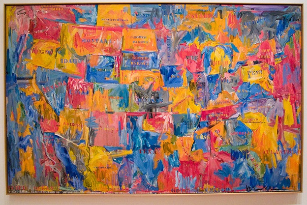 624x417 Jasper Johns - False Start Painting