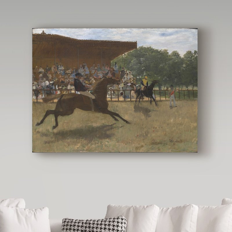 800x800 Trademark Art The False Start' By Edgar Degas Oil Painting Print - False Start Painting