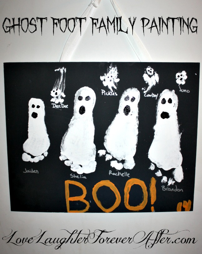 647x814 Easy Halloween Craftghost Foot Family Canvas Painting - Family Canvas Painting
