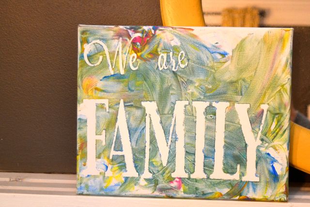 640x427 We Are Family Simple Finger Painted Canvas { Inspired - Family Canvas Painting