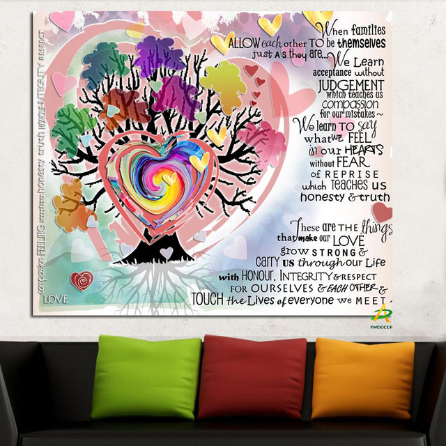 640x640 Ywdecor Chicken Soup For The Soul Family Love Abstract Canvas - Family Canvas Painting