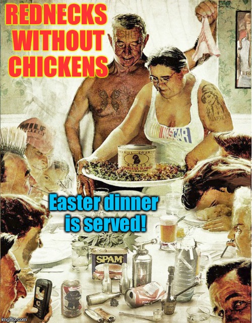 500x641 Norman Rockwell's Other Family Dinner Painting For Chicken Week - Family Dinner Painting