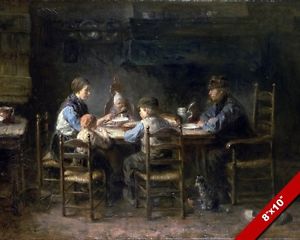 300x240 Poor Peasant Family Eating Dinner At The Table Painting Art Real - Family Dinner Painting