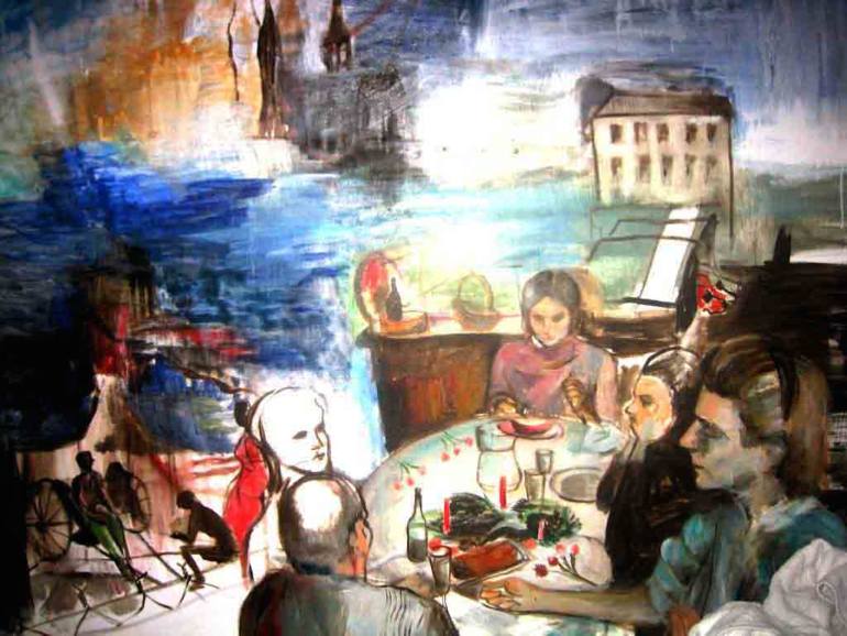 770x578 Saatchi Art Family Dinner Painting By Patricia Wersinger - Family Dinner Painting