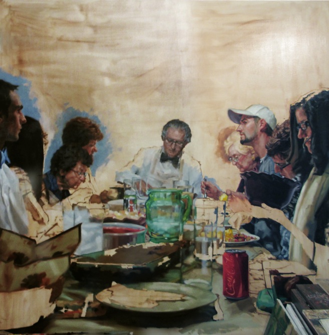 657x668 Sketchbook Final Piece For A Thesis Show - Family Dinner Painting