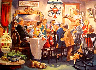 400x292 Sunday Dinners - Family Dinner Painting