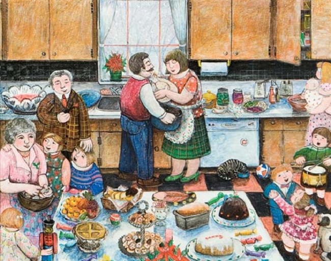 650x514 Alberto De Castro's Christmas Dinner Canadian Art Junkie - Family Dinner Painting
