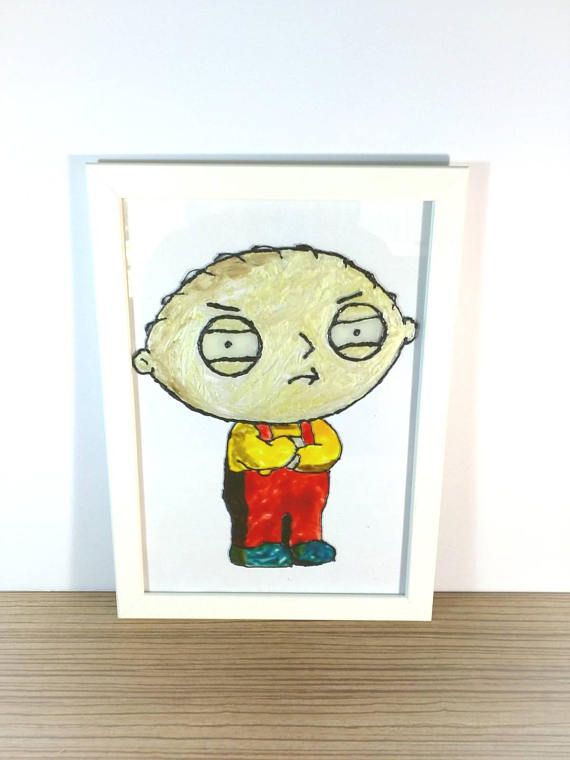 570x760 Glass Original Painting Family Guy Stewie Gift Idea For Him - Family Guy Painting