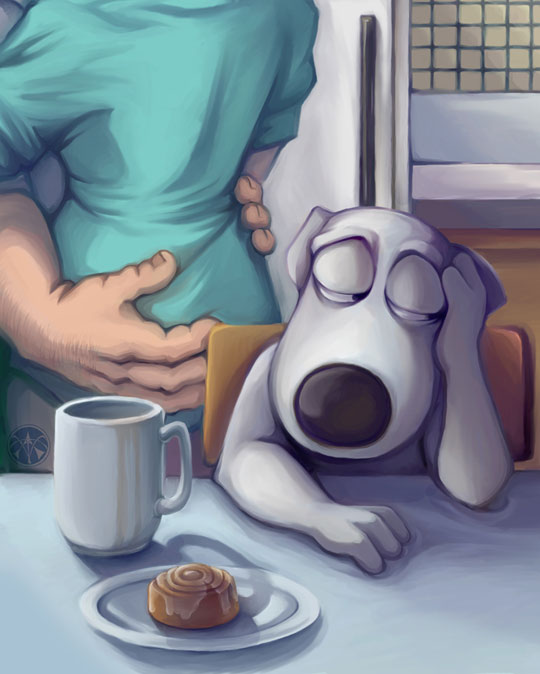 540x674 The Plight Of Brian - Family Guy Painting