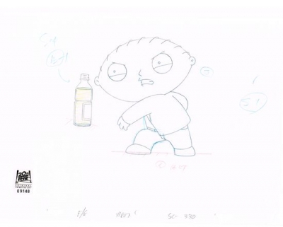 400x321 Family Guy Animation Connection Cartoon Art Cels (Cells) - Family Guy Stewie Painting
