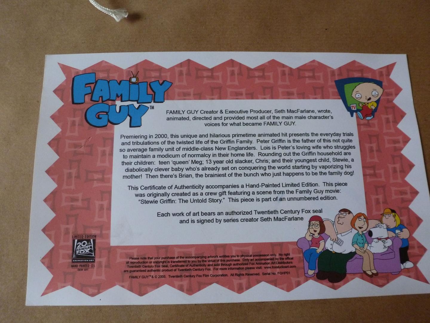 1440x1080 Family Guy Stewie In Hell Hand Painted Animation Cel - Family Guy Stewie Painting