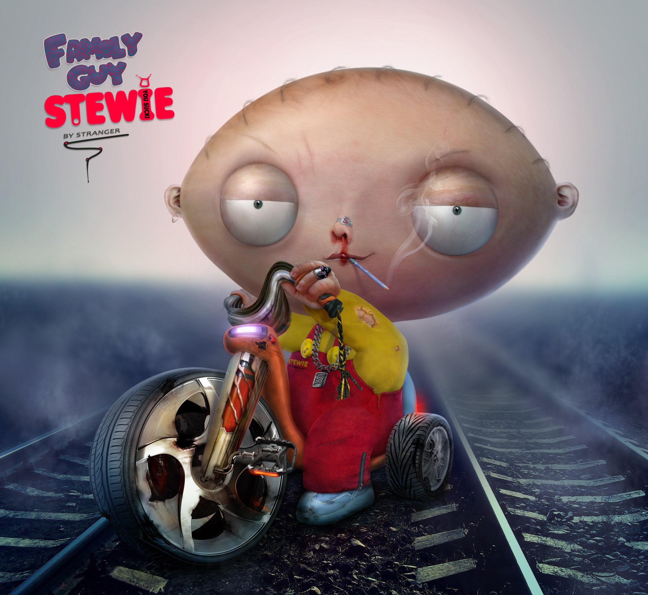 2200x2022 Stewie Griffin Real Life (Family Guy) By Stranger9205 - Family Guy Stewie Painting