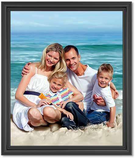 443x516 Family Portrait Paintings Family Digital Paintings - Family Picture Painting