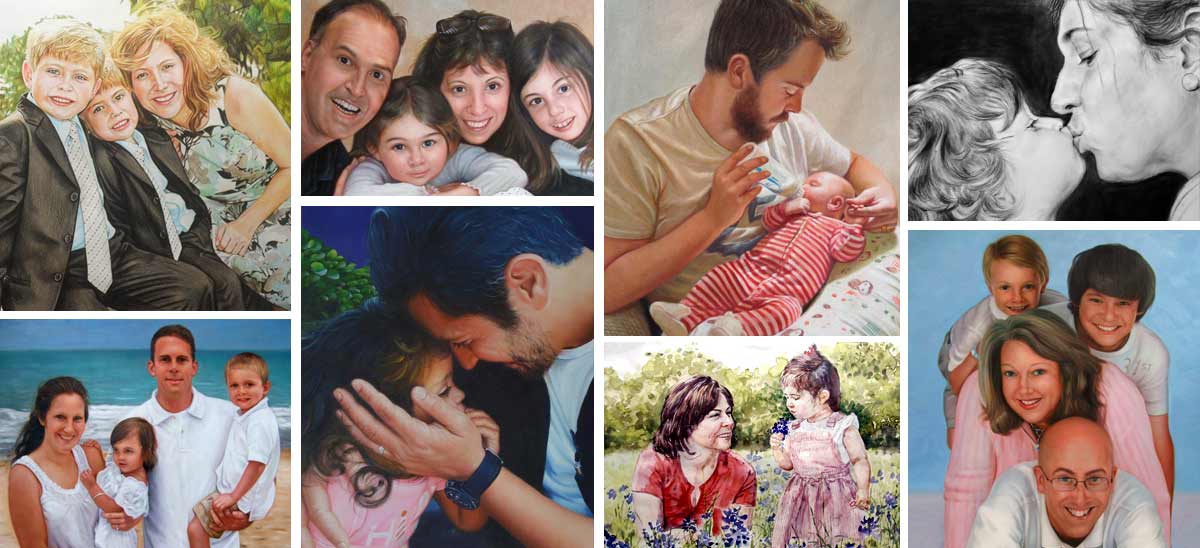 1200x548 Family Portraits Family Paintings Custom Family Portraits - Family Picture Painting