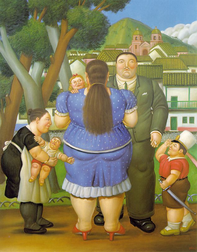 634x810 Family Painting Fernando Botero Oil Paintings - Family Picture Painting