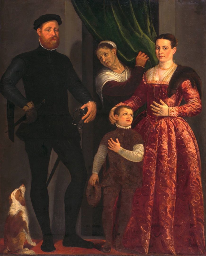 871x1080 Giovanni Antonio Fasolo, Family Portrait Dogs In Art - Family Portrait Painting