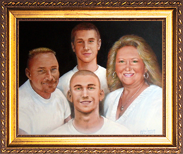640x540 Michael Pickett Artwork Family Portrait Original Painting - Family Portrait Painting