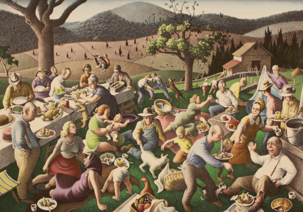 1000x700 Family Reunion By Roger Medearis - Family Reunion Painting