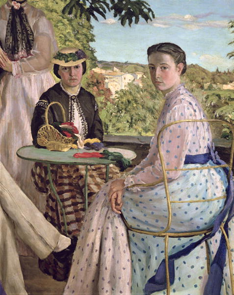 477x600 Family Reunion Detail Of Two Women 1867 Painting Jean Frederic - Family Reunion Painting