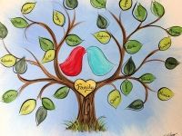 200x150 Family Tree Painting With Signed Leaves Canvas Art - Family Tree Painting