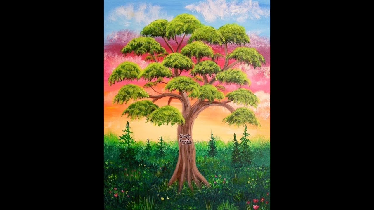 1280x720 How To Paint A Family Tree In Acrylic ~ Part 1 Of 3 - Family Tree Painting