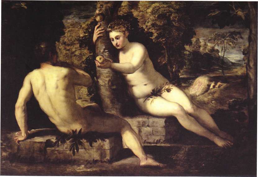 831x570 Adam And Eve By Tintoretto Classic Paintings From The Bible - Famous Adam And Eve Painting