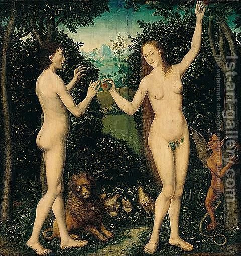 480x510 Adam And Eve In The Garden Of Eden - Famous Adam And Eve Painting