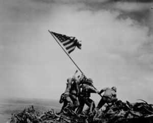300x241 Raising The Flag On Iwo Jima - Famous American Flag Painting