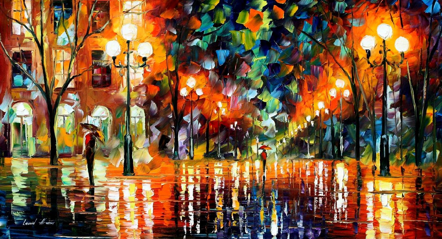 1514x821 Leonid Afremov, Paint, Oil, Impressionism, Abstract, Scape - Famous Artists Painting