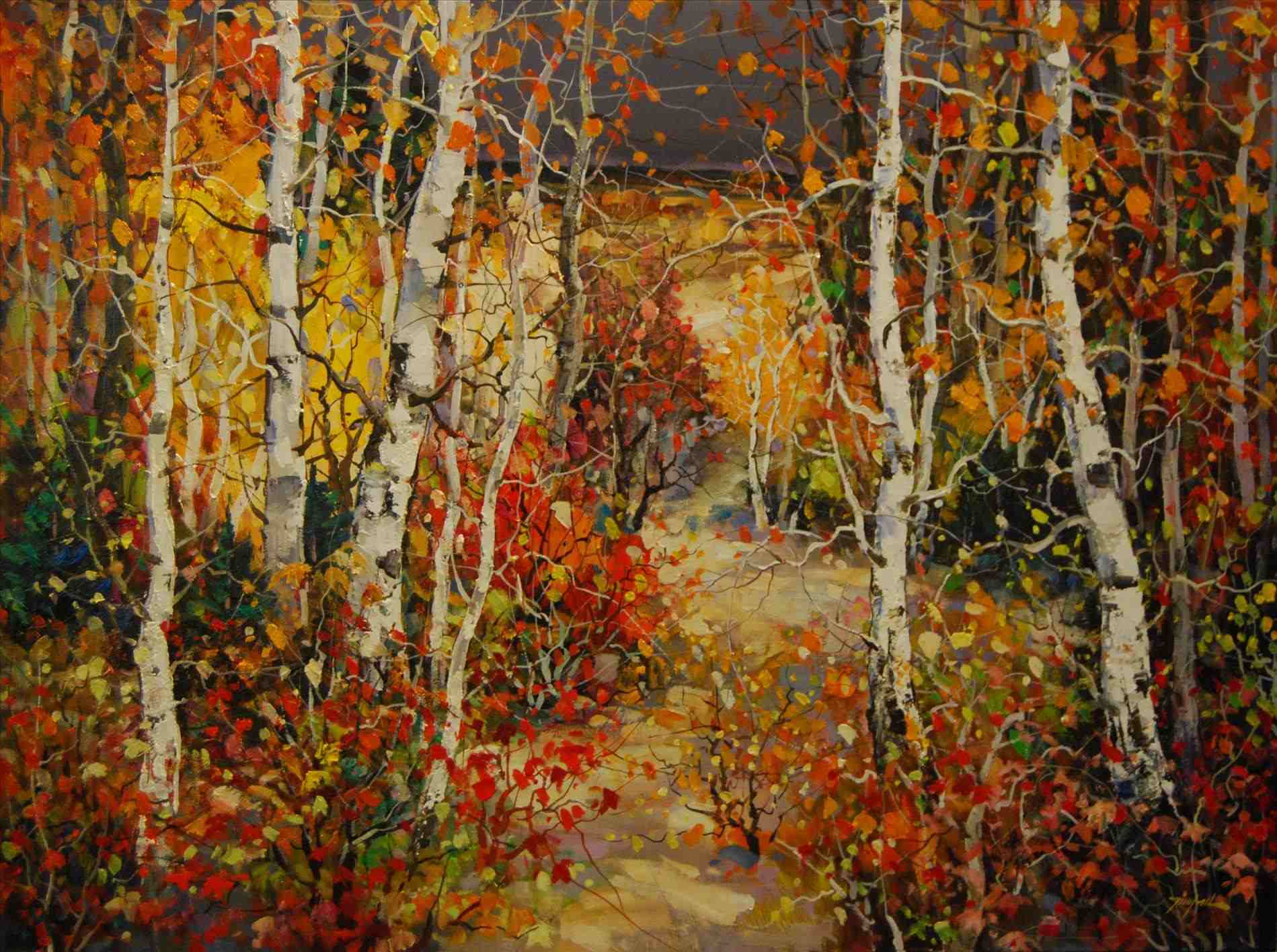 1899x1416 By Leonid Rhafremovcom Autumn Famous Autumn Painting Hug Palette - Famous Autumn Painting