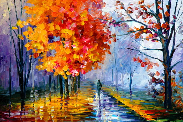 640x428 Famous Handmade Painting Reproduction Lonely Walking - Famous Autumn Painting
