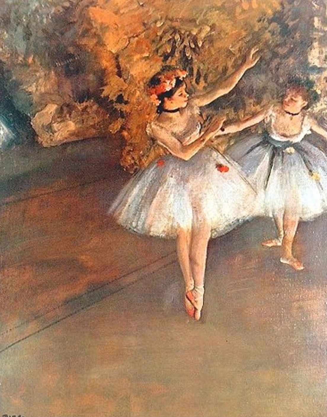 1104x1410 Degas Most Famous Paintings Two Dancers On The Stage By Edgar - Famous Ballerina Painting