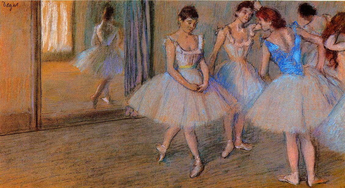 1130x615 Dancers In The Studio 1884 Painting Edgar Degas Oil Paintings - Famous Ballerina Painting
