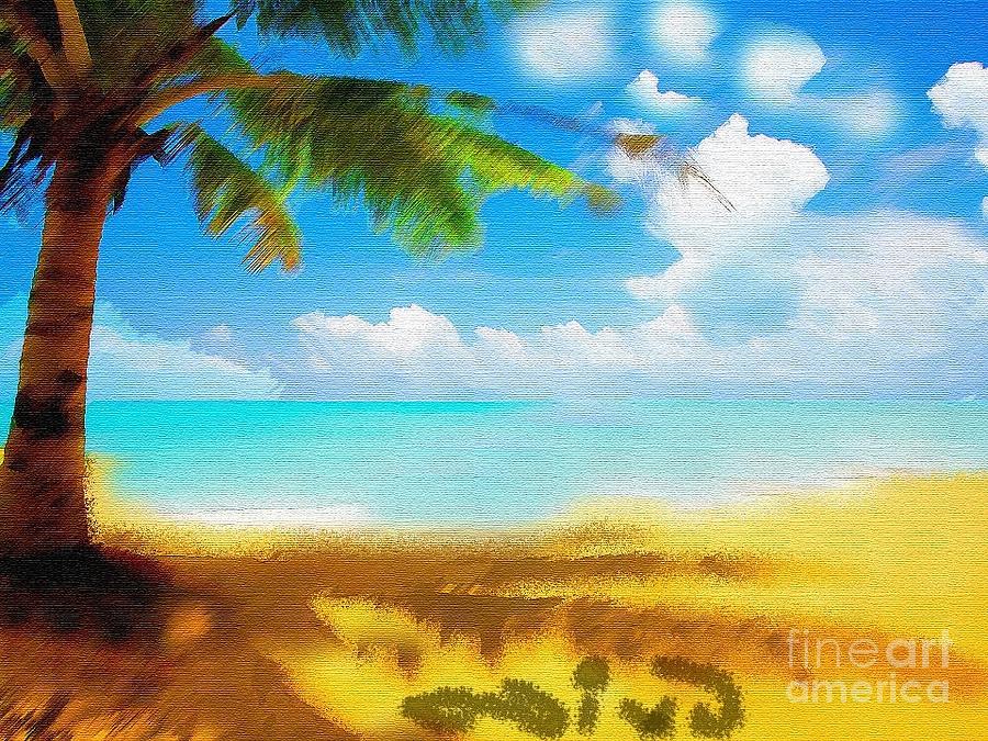 900x675 Nixo Landscape Beach Painting By Nicholas Nixo - Famous Beach Painting