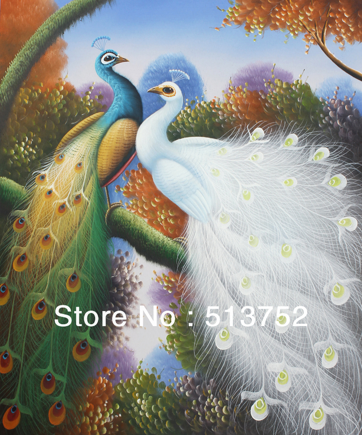 746x895 Oil Painting Artist Animal Famous Birds Peacock Murals Artwork - Famous Bird Painting