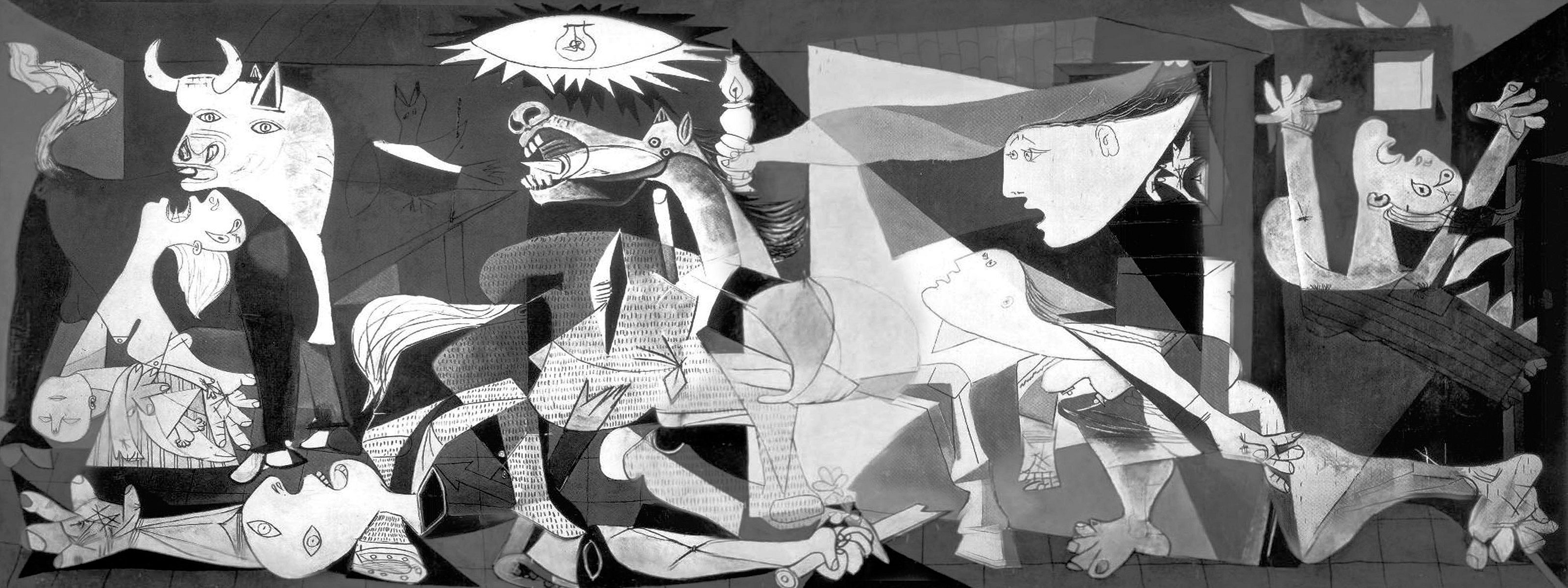3200x1200 Guernica' By Pablo Picasso - Famous Black And White Painting
