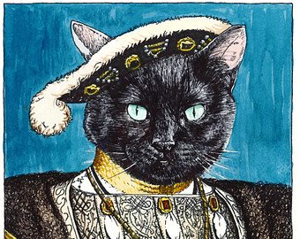340x270 Custom Cat Artwork Etsy - Famous Black Cat Painting