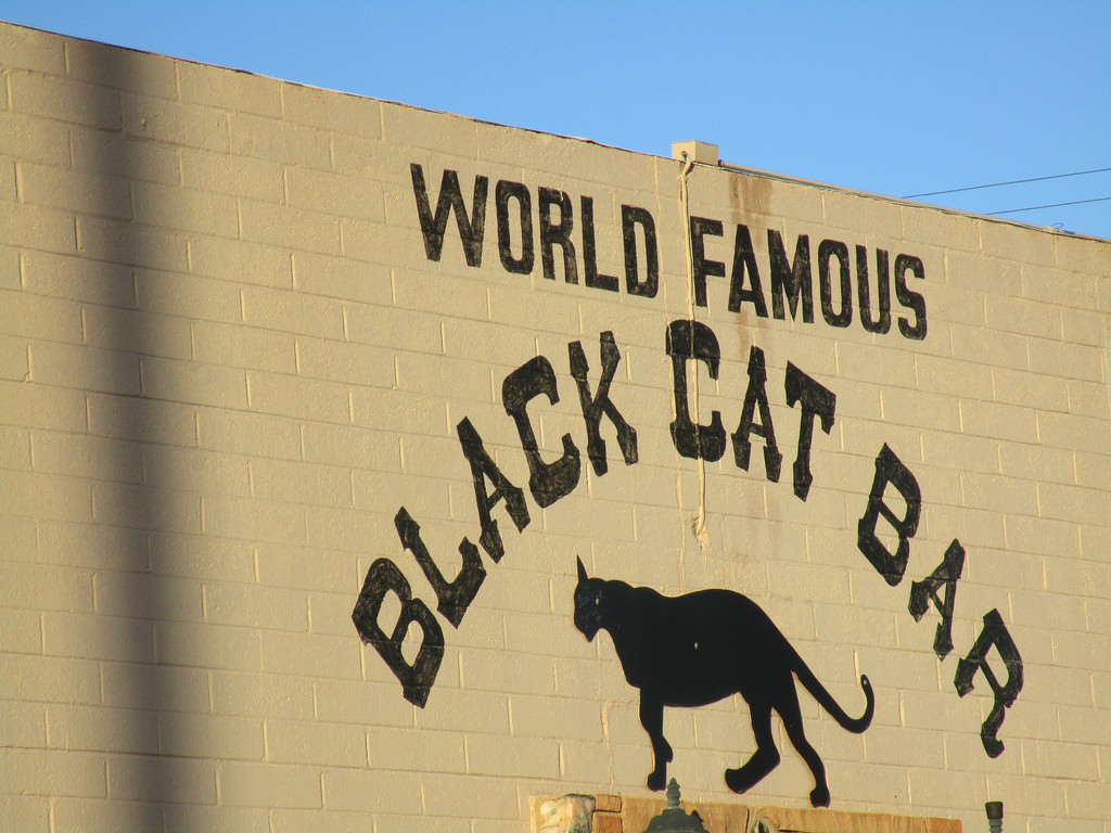 1024x768 Painted Signage, Historic Route 66 Tavern World Famous - Famous Black Cat Painting
