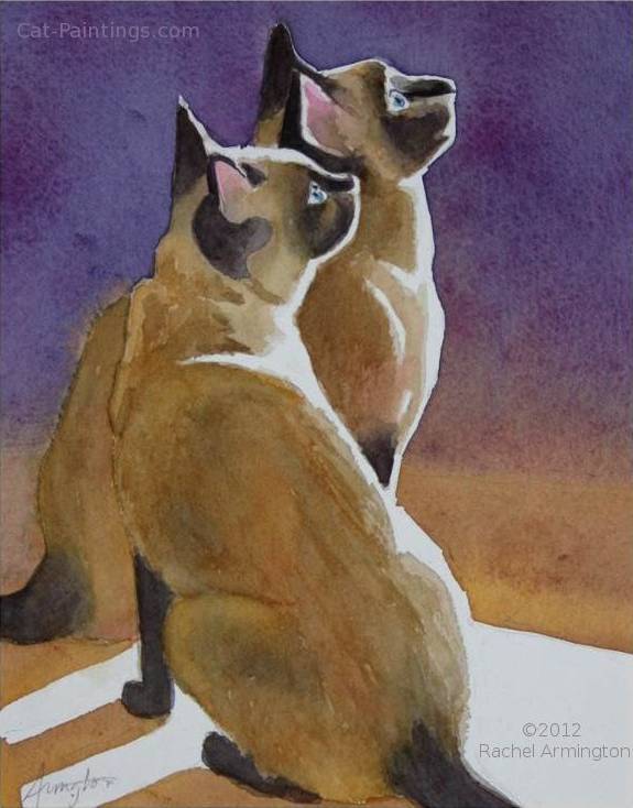 575x734 Watercolor Cat Painting - Famous Black Cat Painting