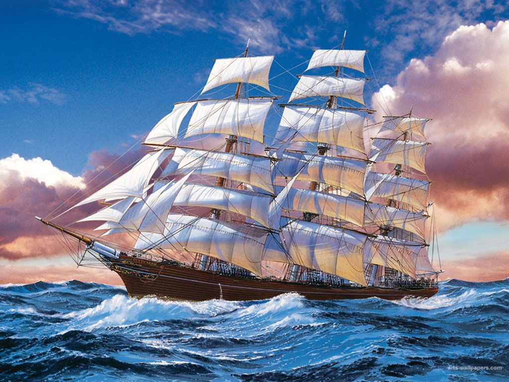 1024x768 Famous Sailing Ship Paintings Art Pictures And Art - Famous Boat Painting