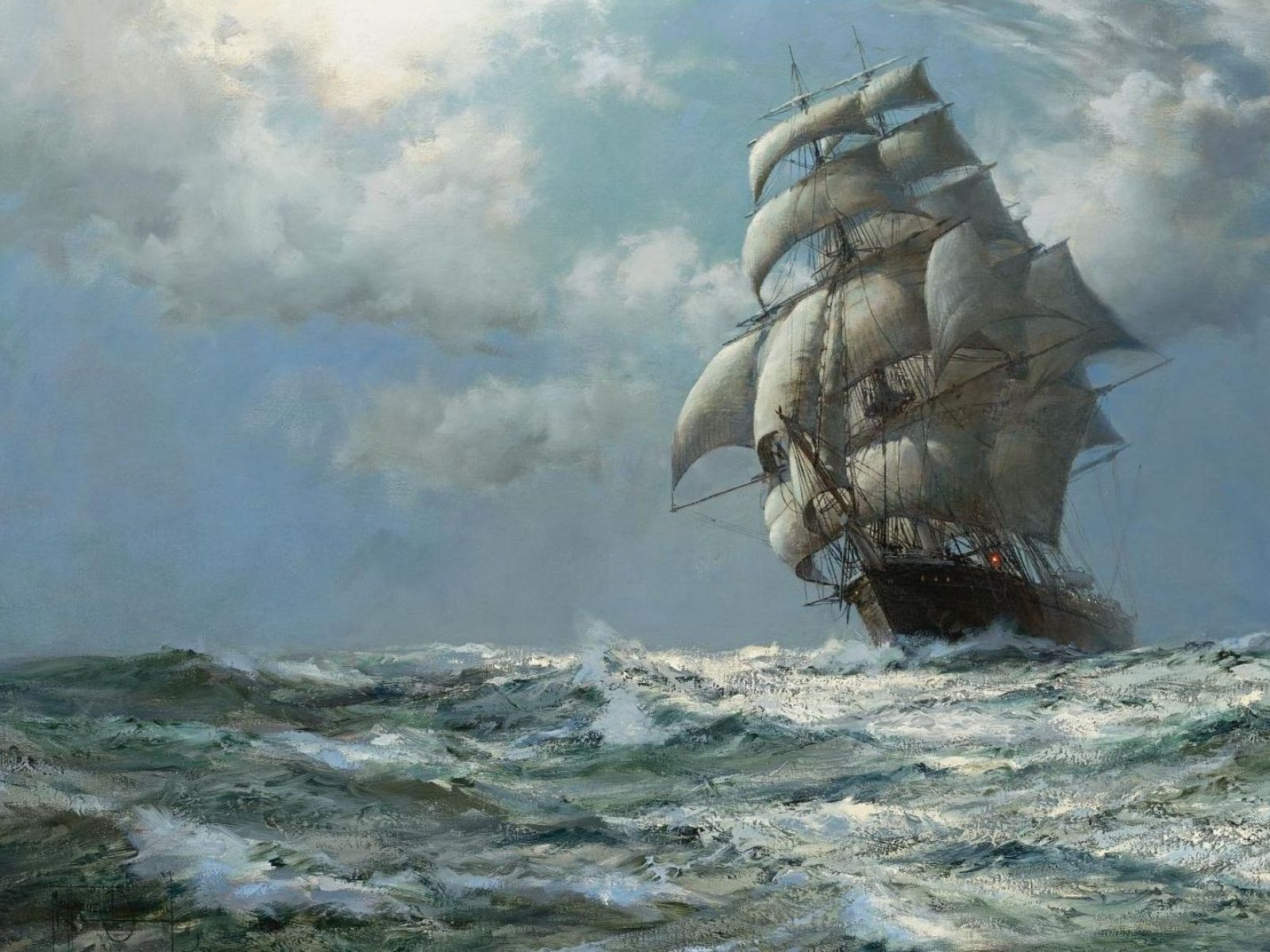 1600x1200 Famous Sailing Ship Paintings Paintings Ocean Ships Artwork Sail - Famous Boat Painting