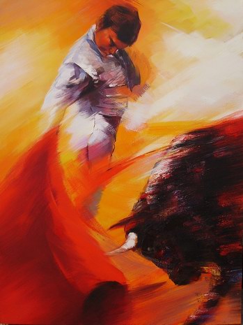 349x465 Bull Fighter Painting Famous Spanish Paintings Bullfighter A N - Famous Bull Painting