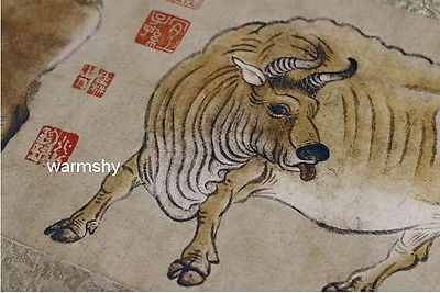 400x267 Chinese Ancient Famous Painting Penta Bull Map Scroll Painting - Famous Bull Painting
