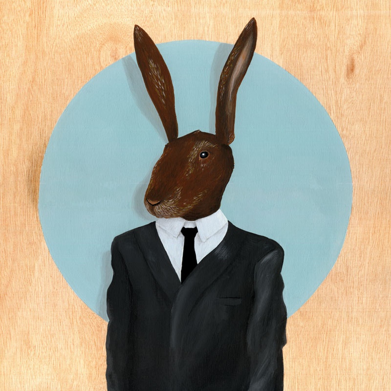 800x800 David Lynch Rabbit, An Art Print By Andrew Turner - Famous Bunny Painting