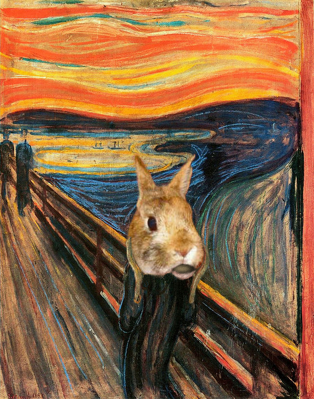 640x815 In The Garden Of Bunly Delights, Famous Works Of Art With Bunny - Famous Bunny Painting