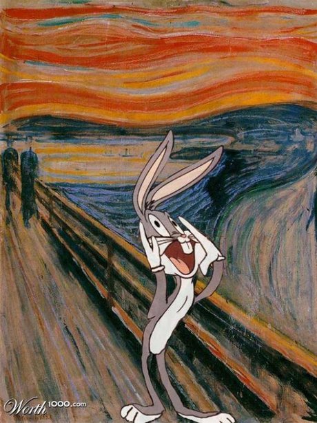 460x615 Cartoon Characters Reimagined In Famous Paintings - Famous Bunny Painting
